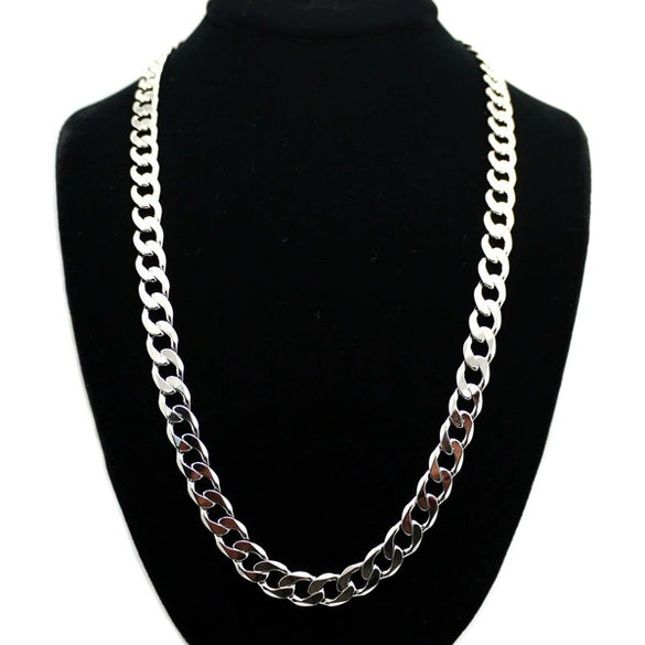 Explosive Necklace Environmental Protection Alloy Chain Hip Hop Fashion Simple Necklace 12Mm Wide 80Cm Long Neck Chain