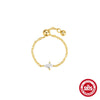 Exquisite Allmatch Kiteshaped Butterfly Zircon Adjustable Fashion Ring In Silver With Electroplating