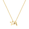 Exquisite Alloy Pendant Thin Necklace With Anchor Heart Wings Letter Charm Electroplated Gold O Chain For Couples
