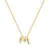 Exquisite Alloy Pendant Thin Necklace With Anchor Heart Wings Letter Charm Electroplated Gold O Chain For Couples