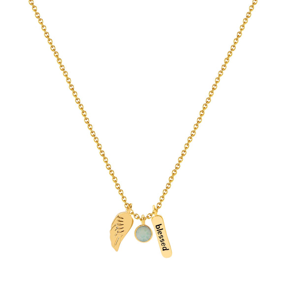 Exquisite Alloy Pendant Thin Necklace With Anchor Heart Wings Letter Charm Electroplated Gold O Chain For Couples