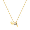 Exquisite Alloy Pendant Thin Necklace With Anchor Heart Wings Letter Charm Electroplated Gold O Chain For Couples