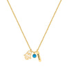 Exquisite Alloy Pendant Thin Necklace With Anchor Heart Wings Letter Charm Electroplated Gold O Chain For Couples