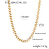 Exquisite Bead Clavicle Necklace And Bracelet Set For Women Stainless Steel With Pvd Electroplated 18K Real Gold Light Luxury Style