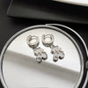 Exquisite Bear Pendant Stainless Steel Earrings For Female With Geometric Design