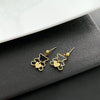 Exquisite Bear Pendant Stainless Steel Earrings For Female With Geometric Design