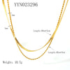 Exquisite Double Layer Stainless Steel Necklace For Women With 18K Gold Plated Vacuum Real Gold Electroplating In Pvd Furnace And Twist Chain Style
