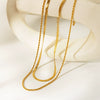 Exquisite Double Layer Stainless Steel Necklace For Women With 18K Gold Plated Vacuum Real Gold Electroplating In Pvd Furnace And Twist Chain Style