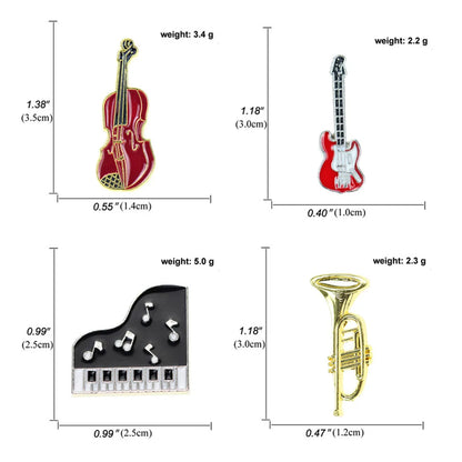 Exquisite Dripping Oil Violin Pins Brooches Musical Instrument Corsages