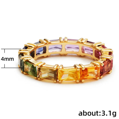 Exquisite Fashion Iridescent Zircon Ladies Copper Fine Rings Wholesale