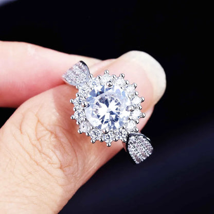 Exquisite Gypsophila Micro-inlaid Zircon Ring Fashion Wedding Ring Accessories