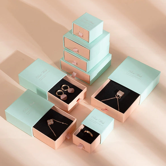 Exquisite Jewelry Packaging Box For Ring Necklace Earrings Bracelet Storage Made Of Paper And Cardboard