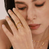 Exquisite Multi Cut Rhomboplaid Stacked Ring For Women Titanium Steel Geometric Shape Electroplating