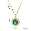 Exquisite Oval Crystal Zircon Women's Necklace With Titanium Steel Pendant And Water Wave Chain Micro Inlay Diamond Treatment Geometric Design