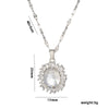 Exquisite Oval Crystal Zircon Women's Necklace With Titanium Steel Pendant And Water Wave Chain Micro Inlay Diamond Treatment Geometric Design