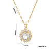 Exquisite Oval Crystal Zircon Women's Necklace With Titanium Steel Pendant And Water Wave Chain Micro Inlay Diamond Treatment Geometric Design