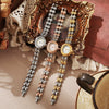 Exquisite Small Women's Bracelet Watch Niche Style Gradient Multicolor With Alloy Strap And Case Round Dial Mineral Reinforced Glass Mirror Single Folding Buckle Spiral Crown
