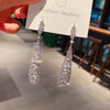 Exquisite Super Flash Inlaid Rhinestone Drop Shaped Hollow Electroplated Earrings For Women