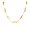 Exquisite Water Drop Glass Stone Clavicle Chain Stainless Steel Bread Edge Necklace 18K Gold Plated For Women Geometric Pattern