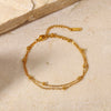 Exquisite Women's Pvd Electroplated Titanium Steel Bead Chain Bracelet With Geometric Design