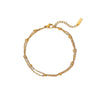 Exquisite Women's Pvd Electroplated Titanium Steel Bead Chain Bracelet With Geometric Design