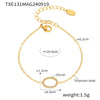 Exquisite Zircon Titanium Steel Ring Bracelet Necklace Set 18K Gold Plated Little Fragrance Style Electroplated