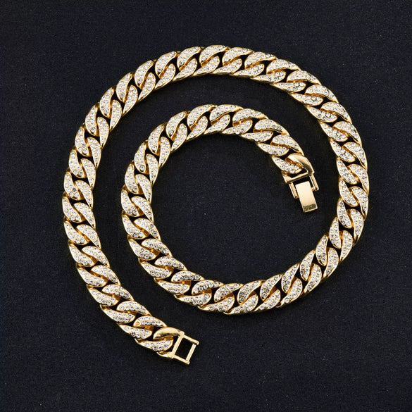 Extra Large Thick Alloy Cuban Chain Necklace Geometric Electroplated Hip Hop Street Style Unisex Jewelry