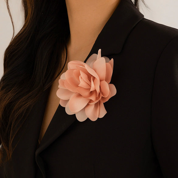Fabric Flower Handmade Brooch And Duck Bill Clip For Women