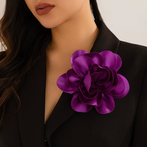 Fabric Flower Handmade Brooch And Duck Bill Clip For Women