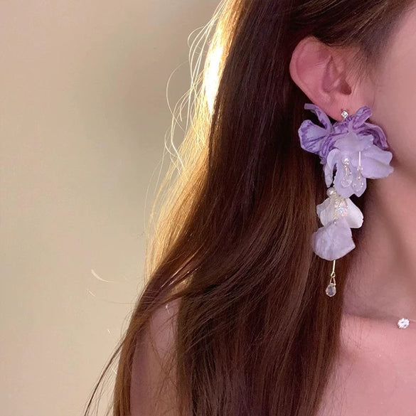 Fabric Flower Handmade Women's Earrings