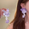 Fabric Flower Handmade Women's Earrings