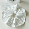 Fabric Hair Accessories Wood Edge Pleated Colon Ring Oversized Flower Bud Ring Handmade