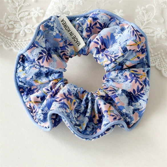 Fabric Handmade Elegant High Elasticity Broken Flower Large Intestine Style Hair Ring Hair Accessories