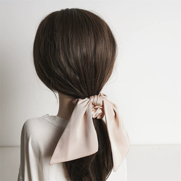 Fabric Handmade Elegant High Elasticity Pony Tail Ribbon Hair Ring Butterfly Hair Rope