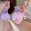 Fabric Handmade Flower Shape Women's Vacation Style Earrings