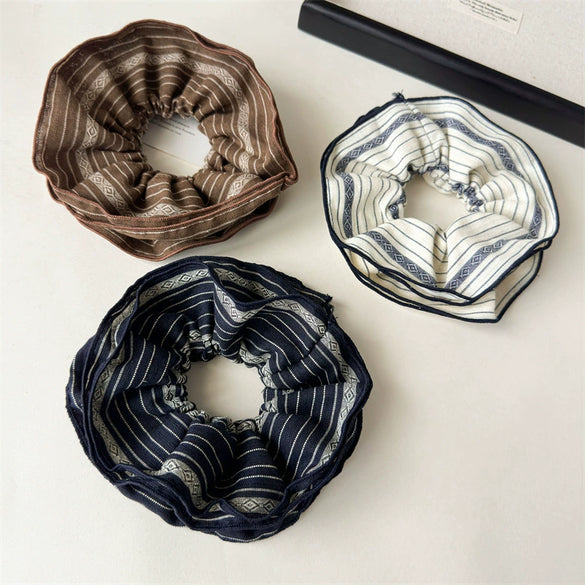 Fabric Handmade Striped Hair Ring For Female As Hair Accessories