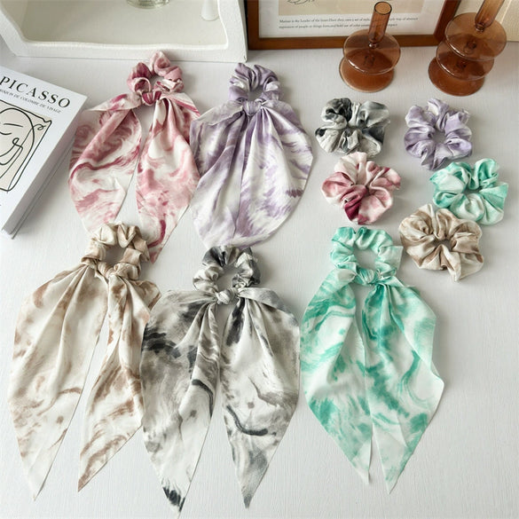 Fabric Handmade Tiedyed Large Intestine Hair Ring Hair Accessories