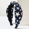 Fabric Headband With Diamond Fivepointed Star And Striped Pattern Women's Hair Accessories