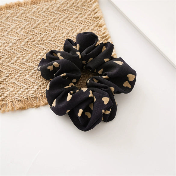 Fabric Heart Threecolor Handmade Scrunchie For Women Hair Accessory