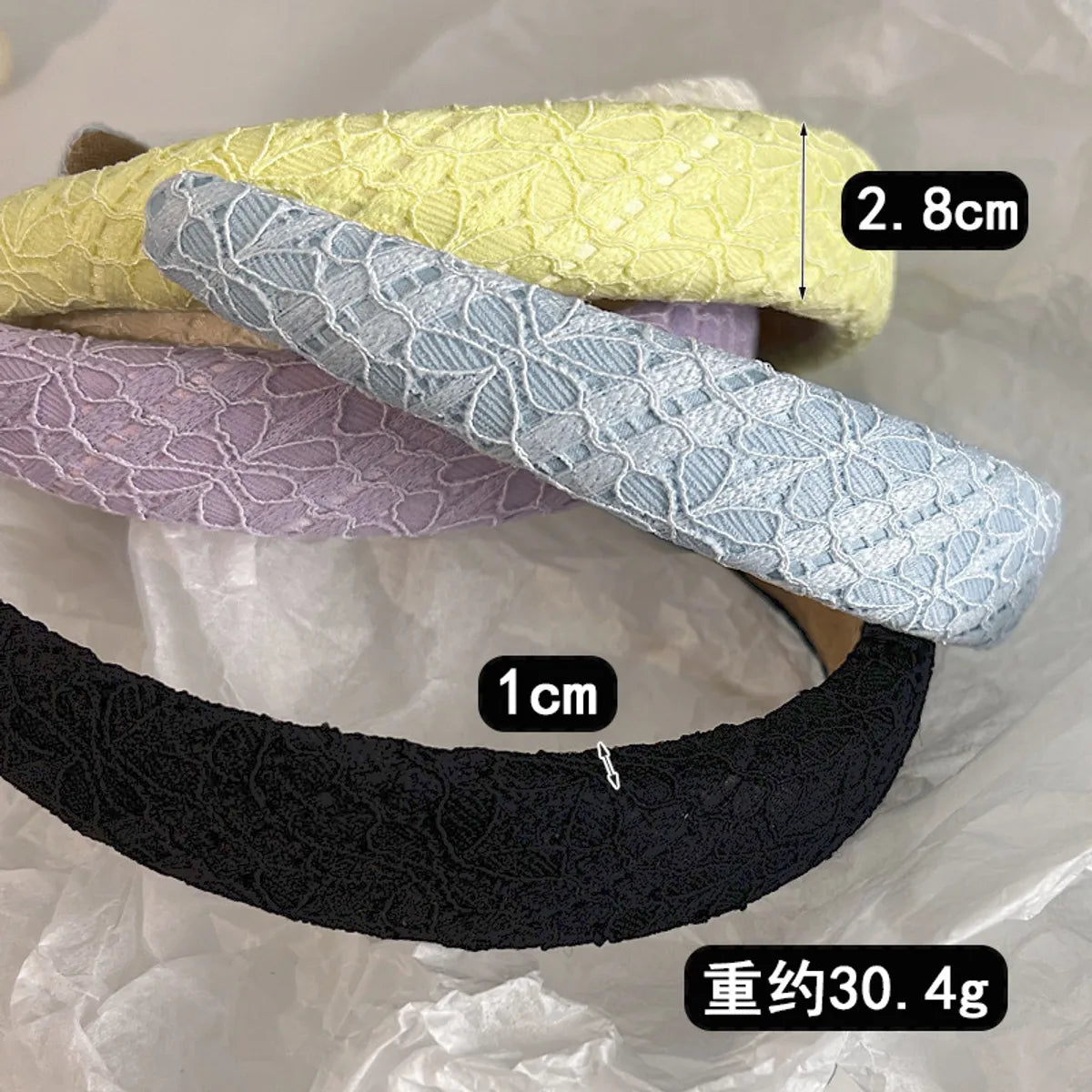 Fabric Hook Flower Sponge New Wide-Brimmed Sweet Hairband