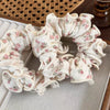 Fabric Knitted Floral Hair Ring And Hair Rope Headdress