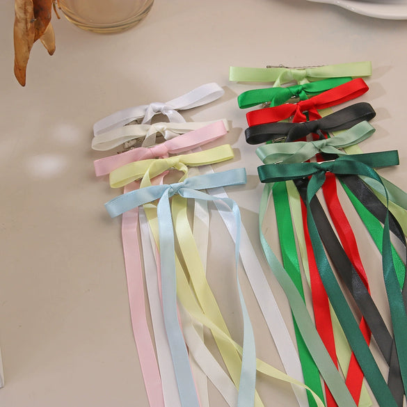 Fabric Ribbon Bow Hairpin Ballet Style Manual Processing Women's Headwear