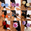 Fabric Sunflower Rose Flower Earrings For Women