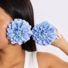 Fabric Sunflower Rose Flower Earrings For Women
