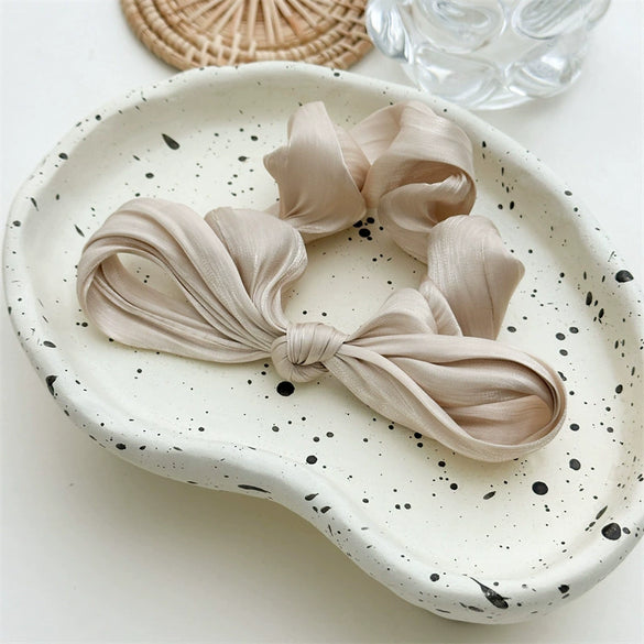Fabric Twisted Knot Bow Simple Handmade Women's Hair Ring Headwear