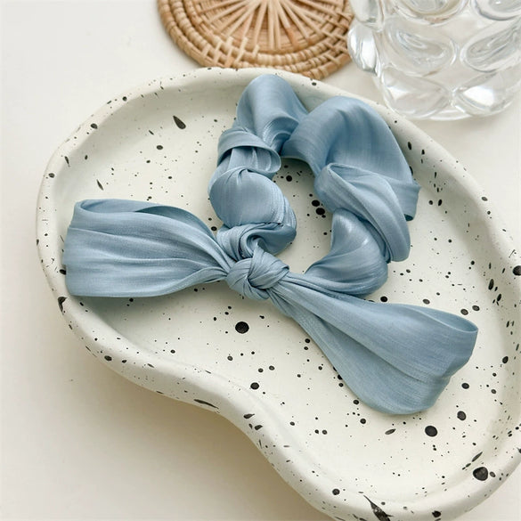 Fabric Twisted Knot Bow Simple Handmade Women's Hair Ring Headwear