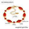 Faceted Czech Glass Anklet Stainless Steel 18K Gold Plated Geometric Women's Foot Jewelry