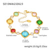 Faceted Czech Glass Anklet Stainless Steel 18K Gold Plated Geometric Women's Foot Jewelry