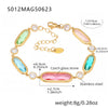 Faceted Czech Glass Anklet Stainless Steel 18K Gold Plated Geometric Women's Foot Jewelry