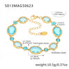 Faceted Czech Glass Anklet Stainless Steel 18K Gold Plated Geometric Women's Foot Jewelry